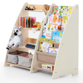 2-in-1 Montessori Bookshelf – Wooden Storage for Books & Toys