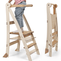 Adjustable Montessori Learning Tower – Natural Wood Step Stool