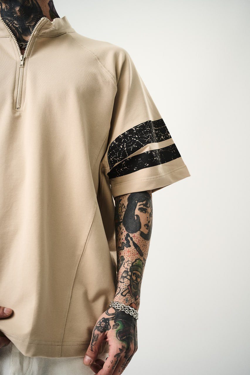 Oversized Cotton Jersey Tee – Neutral Sport Edition