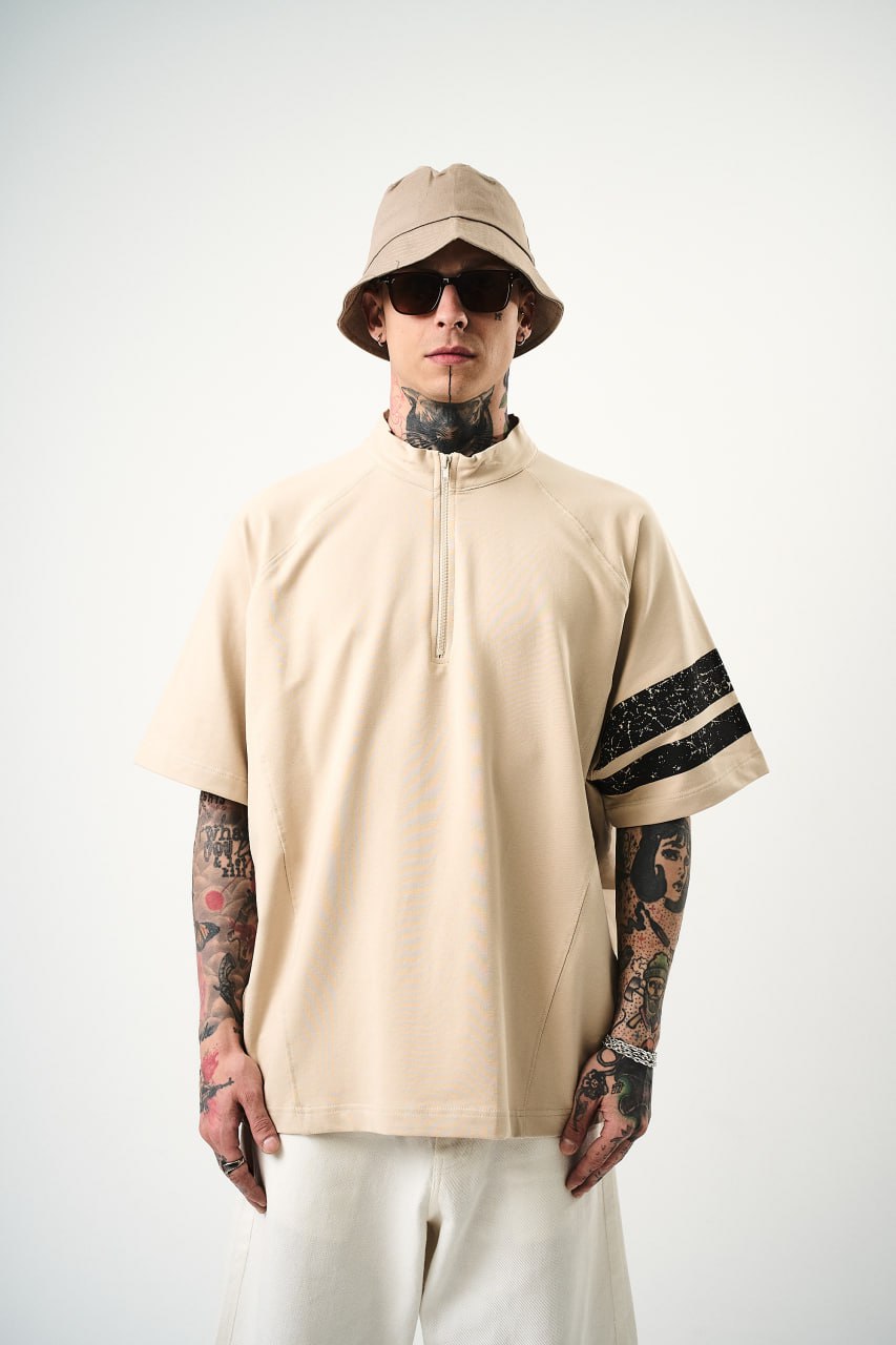 Oversized Cotton Jersey Tee – Neutral Sport Edition