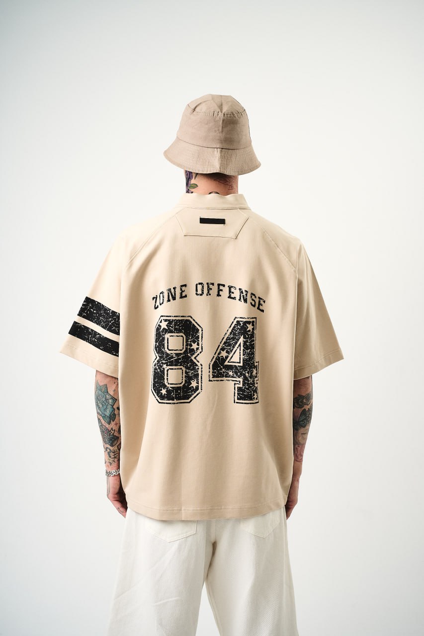 Oversized Cotton Jersey Tee – Neutral Sport Edition