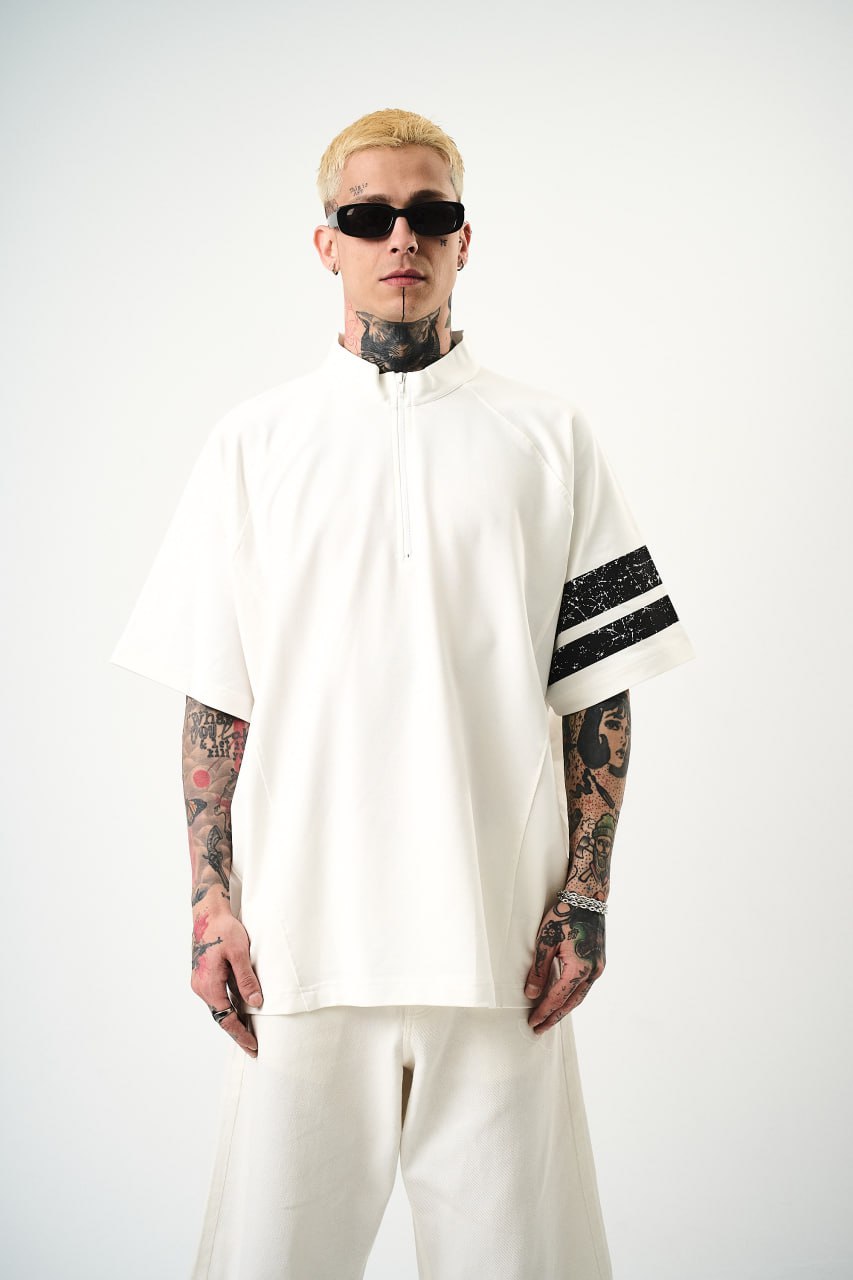 Oversized Cotton Jersey Tee – Neutral Sport Edition