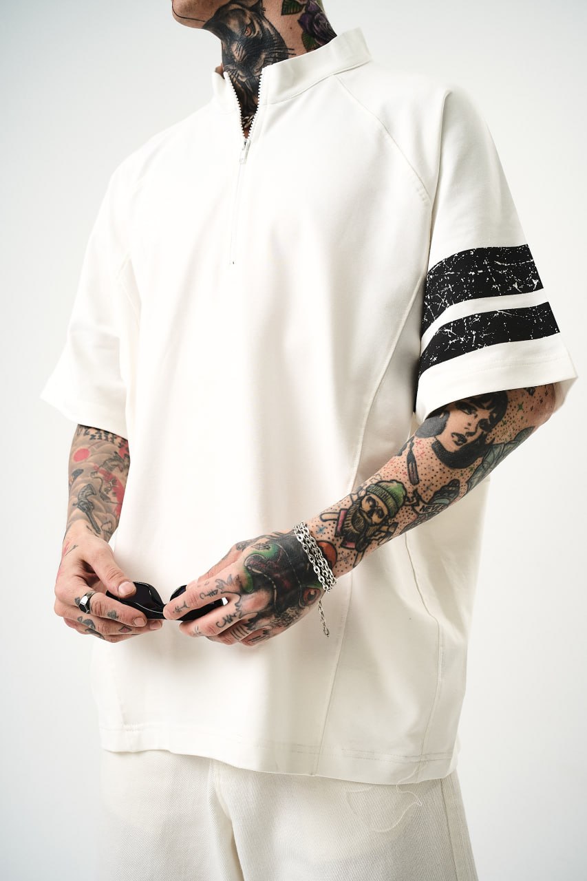 Oversized Cotton Jersey Tee – Neutral Sport Edition